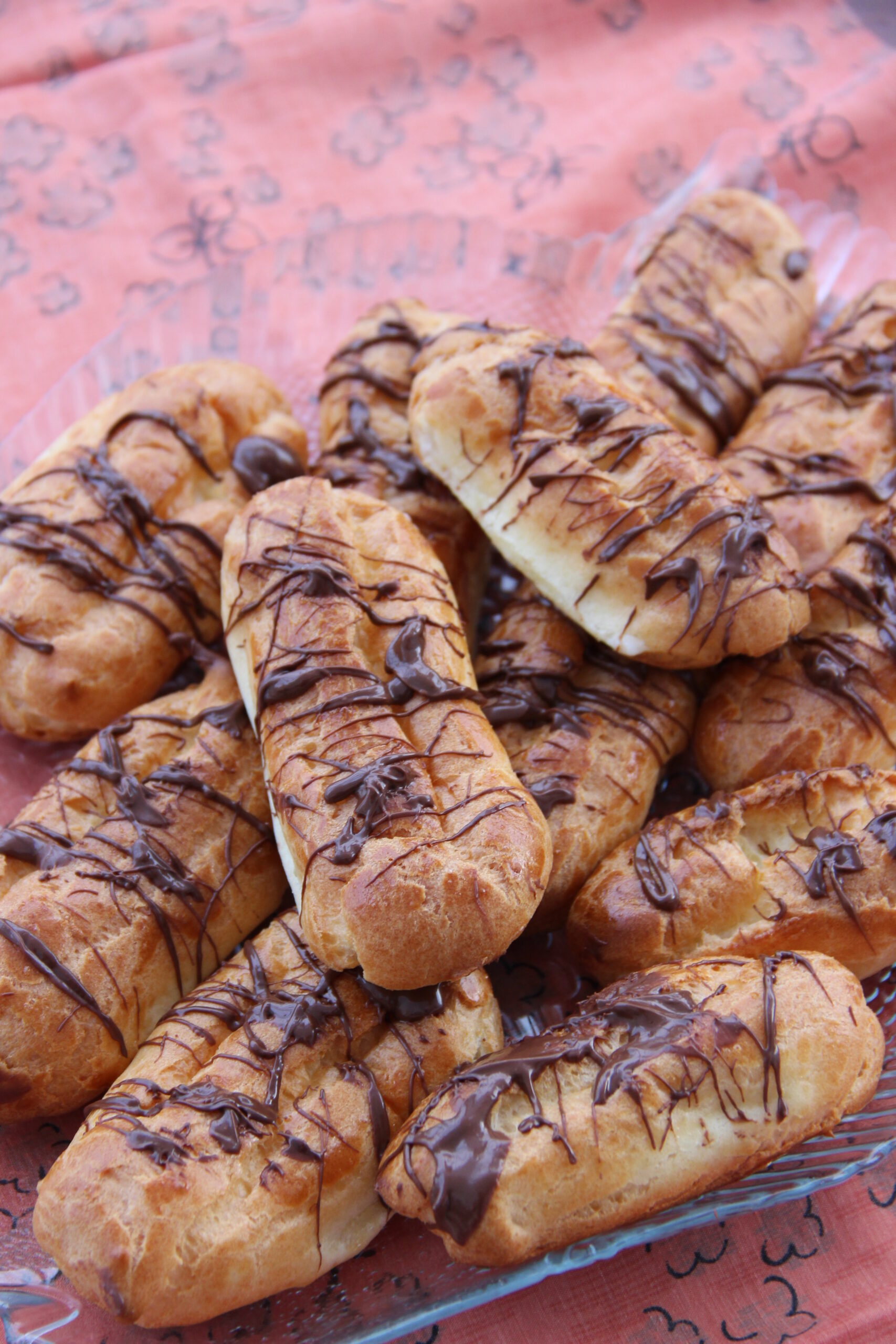 Éclairs com creme de baunilha